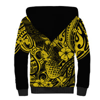 Hawaii Pineapple Sherpa Hoodie Polynesian Pattern Yellow Version LT01 - Polynesian Pride