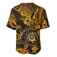 Hawaii Shaka Sign Baseball Jersey With Polynesian Hibiscus Gold Unique LT01 - Polynesian Pride