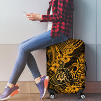 Hawaii Shaka Sign Luggage Cover With Polynesian Hibiscus Gold Unique LT01 - Polynesian Pride