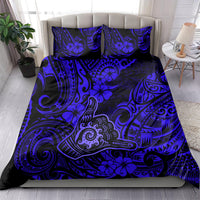 Hawaii Shaka Sign Bedding Set With Polynesian Hibiscus Navy Blue Unique LT01 - Polynesian Pride