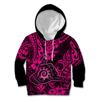 Hawaii Shaka Sign Kid Hoodie With Polynesian Hibiscus Pink Unique LT01 Pink - Polynesian Pride