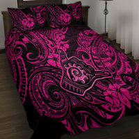 Hawaii Shaka Sign Quilt Bed Set With Polynesian Hibiscus Pink Unique LT01 - Polynesian Pride
