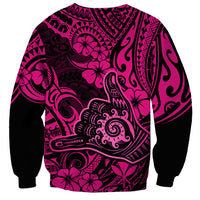 Hawaii Shaka Sign Sweatshirt With Polynesian Hibiscus Pink Unique LT01 - Polynesian Pride