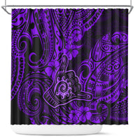 Hawaii Shaka Sign Shower Curtain Polynesian Pattern Purple Version LT01 Purple - Polynesian Pride