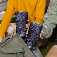 Hawaii Shaka Sign Tumbler Cup Polynesian Pattern Purple Version