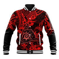 Hawaii Shaka Sign Baseball Jacket Polynesian Pattern Red Version LT01 Unisex Red - Polynesian Pride