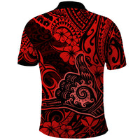 Hawaii Shaka Sign Polo Shirt Polynesian Pattern Red Version LT01 - Polynesian Pride