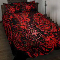 Hawaii Shaka Sign Quilt Bed Set Polynesian Pattern Red Version LT01 - Polynesian Pride