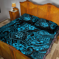 Hawaii Shaka Sign Quilt Bed Set Polynesian Pattern Sky Blue Version LT01 - Polynesian Pride