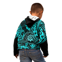 Hawaii Shaka Sign Kid Hoodie Polynesian Pattern Turquoise Version LT01 - Polynesian Pride
