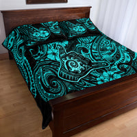 Hawaii Shaka Sign Quilt Bed Set Polynesian Pattern Turquoise Version LT01 - Polynesian Pride