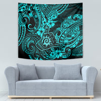 Hawaii Shaka Sign Tapestry Polynesian Pattern Turquoise Version LT01 - Polynesian Pride