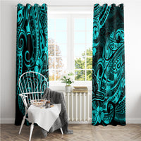 Hawaii Shaka Sign Window Curtain Polynesian Pattern Turquoise Version LT01 - Polynesian Pride