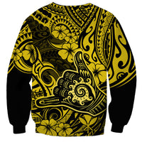 Hawaii Shaka Sign Sweatshirt Polynesian Pattern Yellow Version LT01 - Polynesian Pride