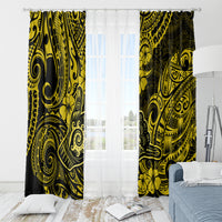 Hawaii Shaka Sign Window Curtain Polynesian Pattern Yellow Version LT01 - Polynesian Pride