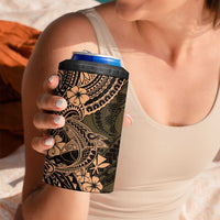 Hawaii Shark 4 in 1 Can Cooler Tumbler Polynesian Pattern Gold Version
