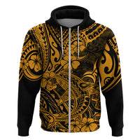Hawaii Shark Hoodie Polynesian Pattern Gold Version LT01 Zip Hoodie Gold - Polynesian Pride