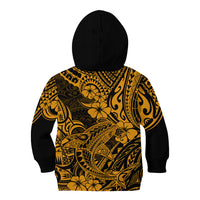 Hawaii Shark Kid Hoodie Polynesian Pattern Gold Version LT01 - Polynesian Pride