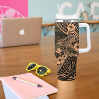 Hawaii Shark Tumbler With Handle Polynesian Pattern Gold Version