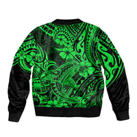 Hawaii Shark Bomber Jacket Polynesian Pattern Green Version LT01 - Polynesian Pride