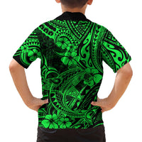 Hawaii Shark Hawaiian Shirt Polynesian Pattern Green Version LT01 - Polynesian Pride
