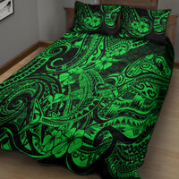 Hawaii Shark Quilt Bed Set Polynesian Pattern Green Version LT01 - Polynesian Pride