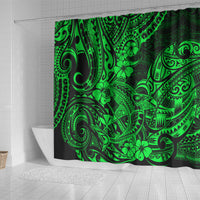 Hawaii Shark Shower Curtain Polynesian Pattern Green Version LT01 - Polynesian Pride