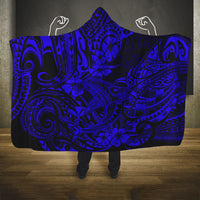 Hawaii Shark Hooded Blanket Polynesian Pattern Navy Blue Version LT01 One Size Blue - Polynesian Pride