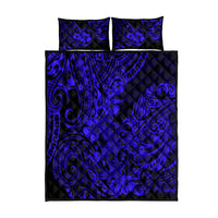 Hawaii Shark Quilt Bed Set Polynesian Pattern Navy Blue Version LT01 Blue - Polynesian Pride