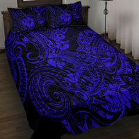 Hawaii Shark Quilt Bed Set Polynesian Pattern Navy Blue Version LT01 - Polynesian Pride