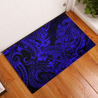 Hawaii Shark Rubber Doormat Polynesian Pattern Navy Blue Version LT01 Blue - Polynesian Pride