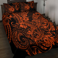 Hawaii Shark Quilt Bed Set Polynesian Pattern Orange Version LT01 - Polynesian Pride