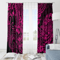 Hawaii Shark Window Curtain Polynesian Pattern Pink Version LT01 - Polynesian Pride