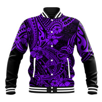 Hawaii Shark Baseball Jacket Polynesian Pattern Purple Version LT01 Unisex Purple - Polynesian Pride