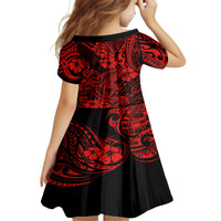 Hawaii Shark Kid Short Sleeve Dress Polynesian Pattern Red Version LT01 - Polynesian Pride