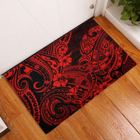 Hawaii Shark Rubber Doormat Polynesian Pattern Red Version LT01 Red - Polynesian Pride