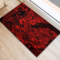 Hawaii Shark Rubber Doormat Polynesian Pattern Red Version LT01 - Polynesian Pride