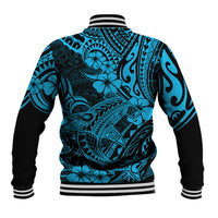 Hawaii Shark Baseball Jacket Polynesian Pattern Sky Blue Version LT01 - Polynesian Pride