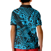 Hawaii Shark Kid Polo Shirt Polynesian Pattern Sky Blue Version LT01 - Polynesian Pride