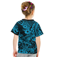 Hawaii Shark Kid T Shirt Polynesian Pattern Sky Blue Version LT01 - Polynesian Pride