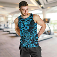 Hawaii Shark Men Tank Top Polynesian Pattern Sky Blue Version LT01 - Polynesian Pride