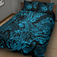 Hawaii Shark Quilt Bed Set Polynesian Pattern Sky Blue Version LT01 - Polynesian Pride