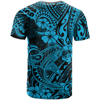 Hawaii Shark T Shirt Polynesian Pattern Sky Blue Version LT01 - Polynesian Pride