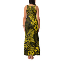 Hawaii Shark Family Matching Tank Maxi Dress and Hawaiian Shirt Polynesian Pattern Yellow Version LT01 - Polynesian Pride