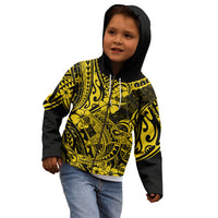 Hawaii Shark Kid Hoodie Polynesian Pattern Yellow Version LT01 - Polynesian Pride