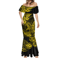 Hawaii Shark Mermaid Dress Polynesian Pattern Yellow Version LT01 - Polynesian Pride