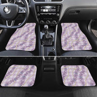 Pua Kalaunu Lei Car Mats Palaka Pattern LT01 Set 4pcs Purple - Polynesian Pride