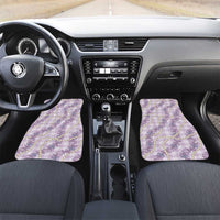 Pua Kalaunu Lei Car Mats Palaka Pattern LT01 Set 2pcs - Front Purple - Polynesian Pride