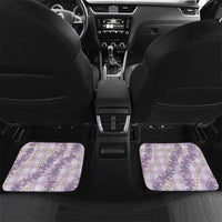 Pua Kalaunu Lei Car Mats Palaka Pattern LT01 Set 2pcs - Back Purple - Polynesian Pride