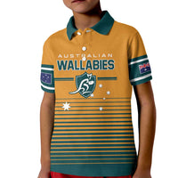 Custom Rugby Australia Kid Polo Shirt Junior Wallabies Go Champions